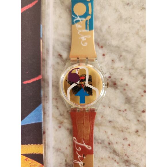 Swatch Artist collection Watch "Lipstick" GK243 new old stock in box with papers - Picture 3 of 12